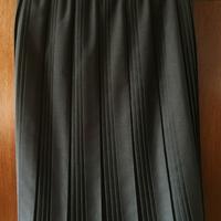 Gonna Vintage Marrone Plissettata Lunga Donna