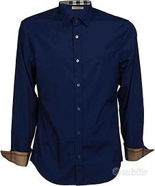 Camicia burberry uomo clearance blu