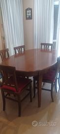 Tavolo in legno massello stile classico +6 sedie