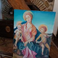 quadro madonna con bambino, olio su tela 