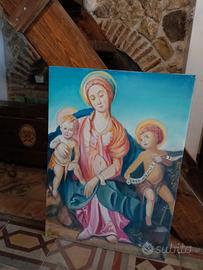 quadro madonna con bambino, olio su tela 