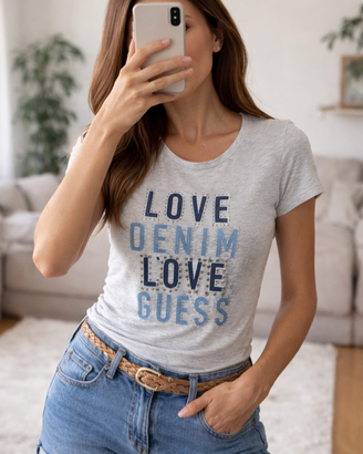 T-shirt Guess con borchiette taglia S donna