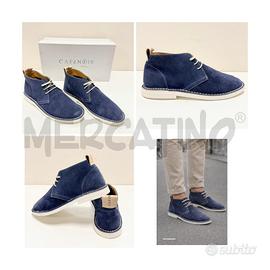 SCARPE CAFFE NOIRE BLU SCAMOSCIATE STRINGATE 40