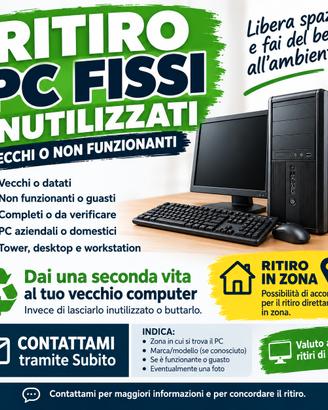 Ritiro pc fissi inutilizzati