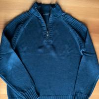 Maglione con zip colore blue, Best company