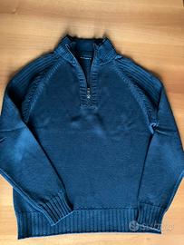 Maglione con zip colore blue, Best company