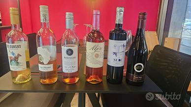 Collezione bottiglie di vino chiuse