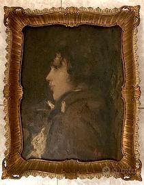 Copia d'autore olio su tavola da Antonio Mancini