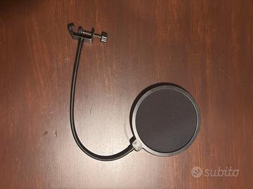 Pop-Antivento per microfono con aggancio-pressione