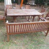 Set Giardino- 1 Tavolo 6 sedie 1 panca/ trattabile