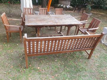 Set Giardino- 1 Tavolo 6 sedie 1 panca/ trattabile