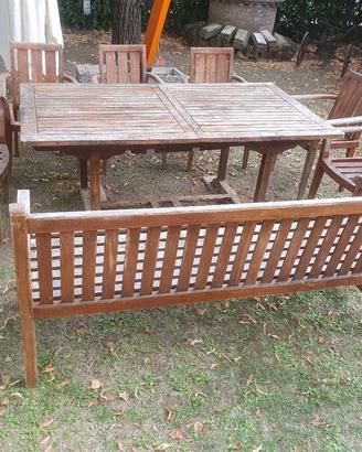 Set Giardino- 1 Tavolo 6 sedie 1 panca/ trattabile
