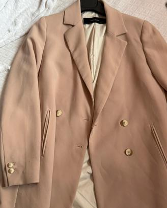 Blazer doppiopetto Zara Basic rosa cipria