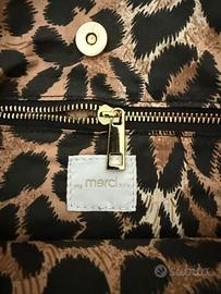 Borsa Merci pelle marrone con frange