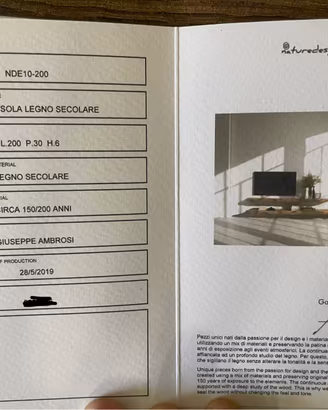 Mensole Nature Design Line legno con certificato