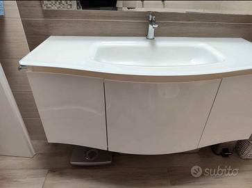 Mobile Bagno Sospeso Specchio e Luce Led cm.125
