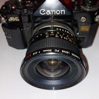 Canon A1 con 3 obiettivi e flash