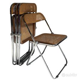 Sedie plia paglia vienna set da 4