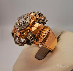 Anello Vintage in Oro 18 carati con diamante