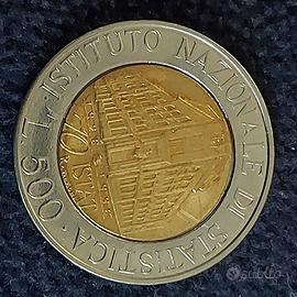 moneta da 500 lire 70esimo anniversario istat