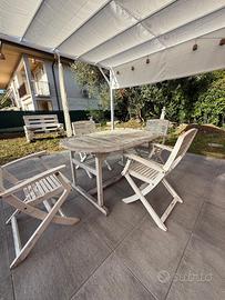 Tavolo da giardino 150x100allunganbile con 6 sedie