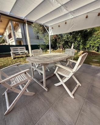 Tavolo da giardino 150x100allunganbile con 6 sedie