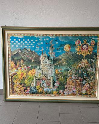 Cornice verde/oro - Puzzle Neuschwanstein Fiabesco