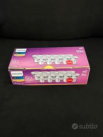 10 Faretti Philips a led, attacco GU10, 2700K
