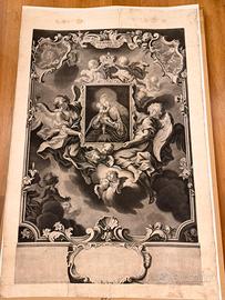 Stampa Antica Religiosa  Barocca di C. Rugendas