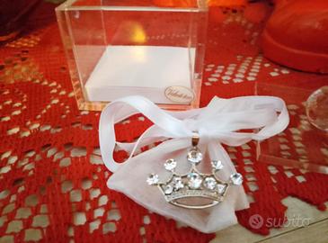 Ciondolo corona charm bomboniera