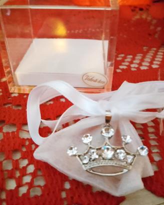 Ciondolo corona charm bomboniera