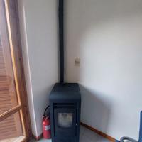 STUFA A PELLET ventilata Giada 8 kw nera con tubi