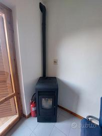 STUFA A PELLET ventilata Giada 8 kw nera con tubi