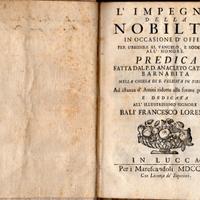 Settecentina "L'impegno dell nobiltà" anno 1707