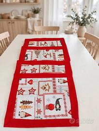 set 4 tovagliette natalizie fatte a mano 
