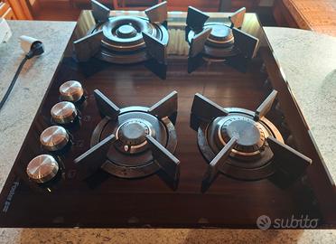 Foster piano cottura a gas 4 fuochi cristallo nero