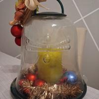Campana di vetro natalizia centrotavola