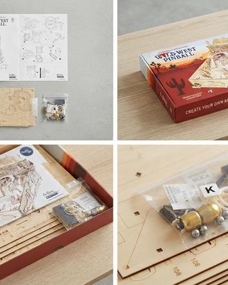 Puzzle 3D meccanico in legno - Wild West Pinball