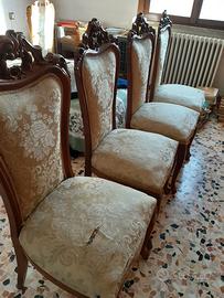 4 sedie classiche imbottite da rivestire