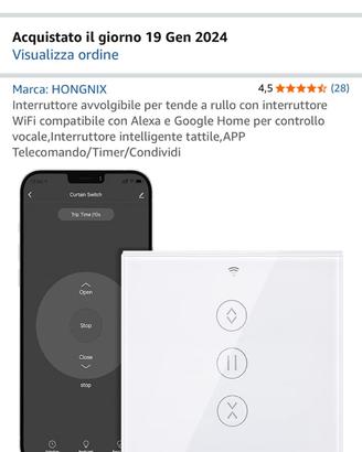 Smart Switch WiFi tapparella touch Alexa Google