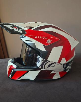 casco Airoh Twist 2.0 rosso e bianco Taglia S