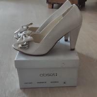 Sandali alti Decolletè Tacco beige avorio OBSEL