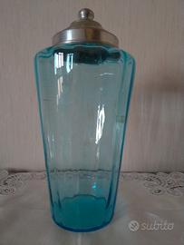 Contenitore in vetro azzurro da drogheria – anni50