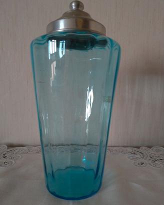 Contenitore in vetro azzurro da drogheria – anni50