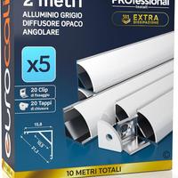5x Profili Angolari da 2 metri (10mt) in Alluminio