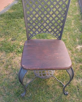 set 6 sedie in metallo e legno