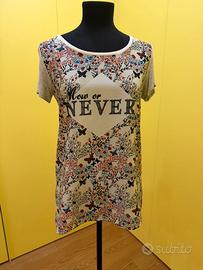 Maglia donna cotone e raso Motivi