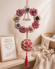 Ghirlanda nascita carta da origami 