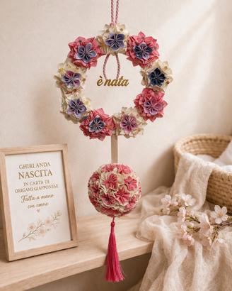 Ghirlanda nascita carta da origami 