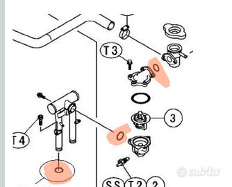 Set  4 oring sistema raffreddamento Kawasaki er-5 